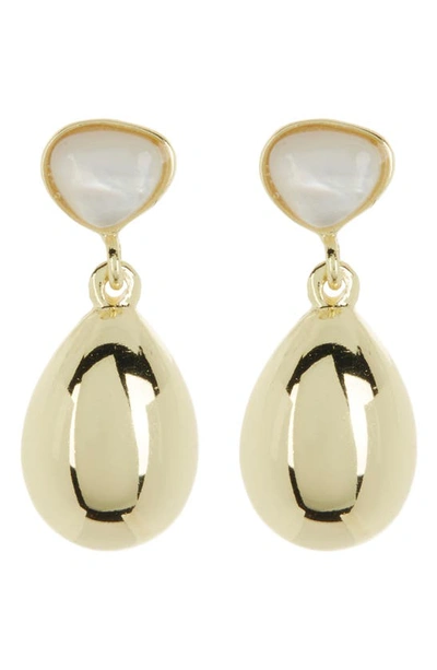 Shop Argento Vivo Sterling Silver Imitation Pearl Drop Earrings In Gold