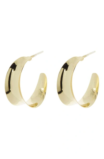 Shop Argento Vivo Sterling Silver Wide Hoop Earrings In Gold