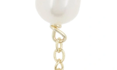 Shop Argento Vivo Sterling Silver Imitation Pearl Station Chain Drop Earrings In Gold
