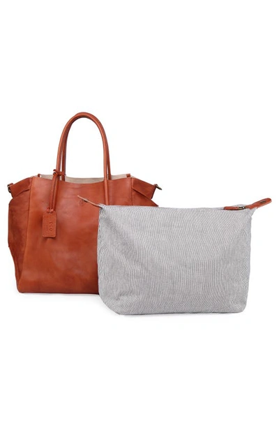 Old Trend Sprout Land Leather Tote Bag In Cognac
