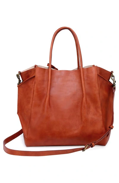 Old Trend Sprout Land Leather Tote Bag In Cognac