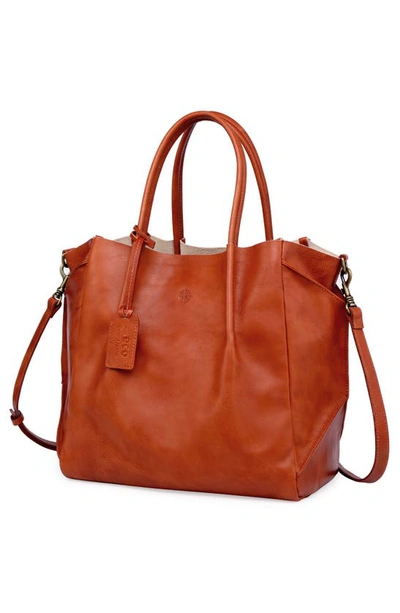 Old Trend Sprout Land Leather Tote Bag In Cognac