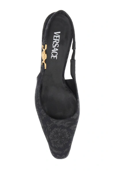 Shop Versace Medusa '95 Barocco Slingback Pumps In Black