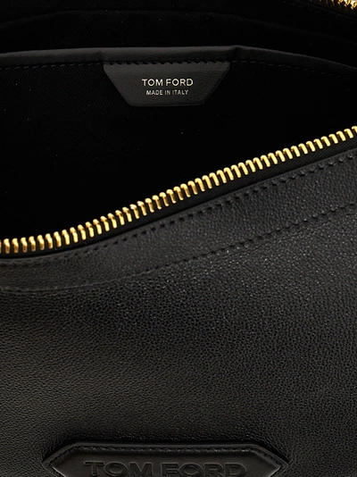 Shop Tom Ford Crescent Crossbody Bags Black
