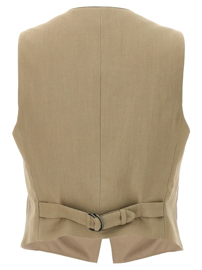 Shop Brunello Cucinelli Cropped Vest Gilet Beige