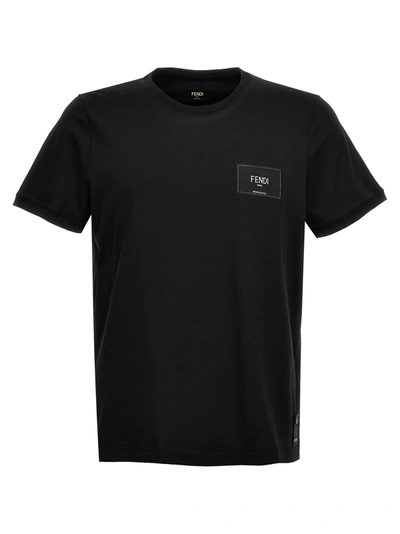Shop Fendi Logo Patch T-shirt Black