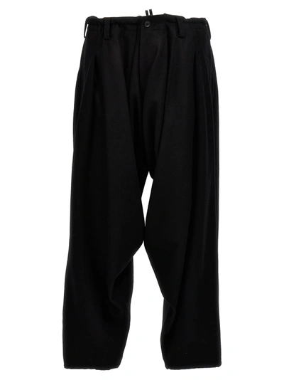 Shop Yohji Yamamoto Low Crotch Pants Black