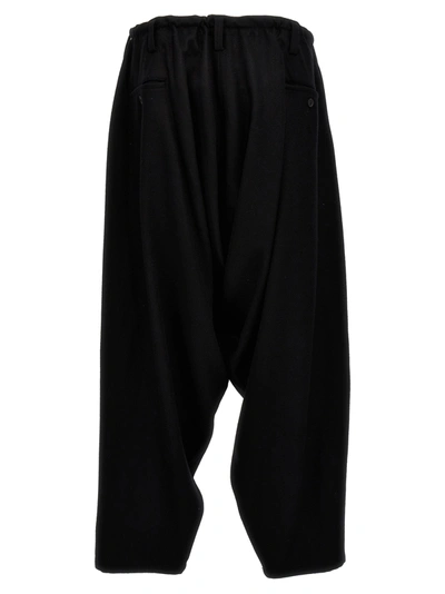 Shop Yohji Yamamoto Low Crotch Pants Black