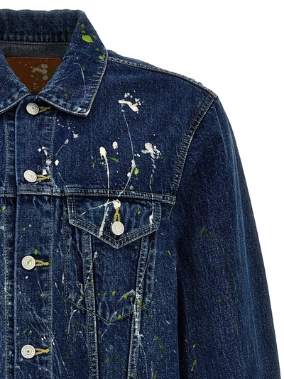 Shop Yohji Yamamoto Patent Stain Jacket Casual Jackets, Parka Blue