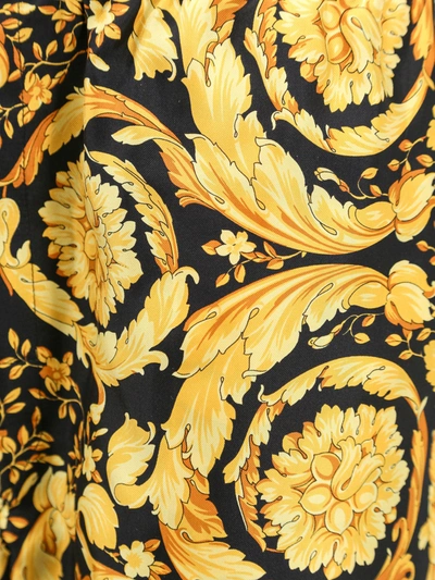 Shop Versace Silk Pajama Shorts With Barocco Print