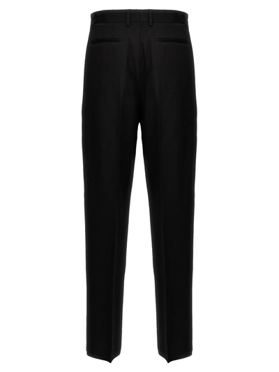 Shop Versace Wool Twill Pants Black
