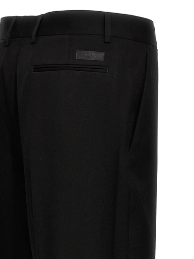 Shop Versace Wool Twill Pants Black