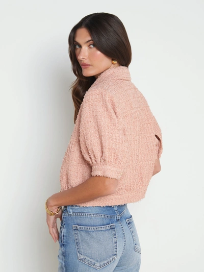 Shop L Agence Cove Cropped Jacket In Dusty Pink