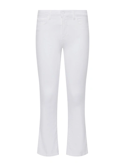 Shop L Agence Mira Cropped Micro Boot Jean In Blanc