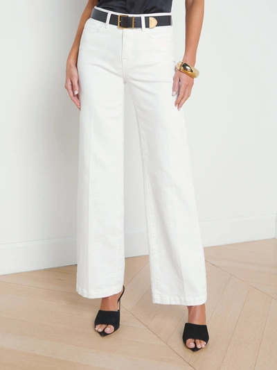 Shop L Agence Scottie Wide-leg Jean In Blanc