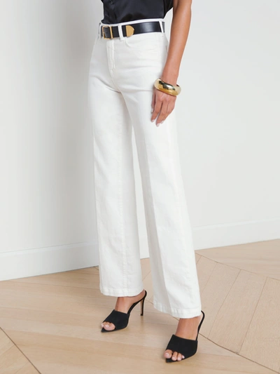 Shop L Agence Scottie Wide-leg Jean In Blanc