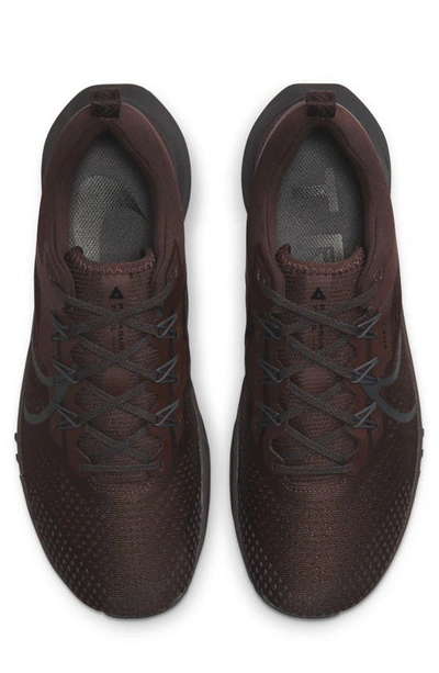 Shop Nike React Pegasus Trail 4 Running Shoe In Brown/ Anthracite/ Black
