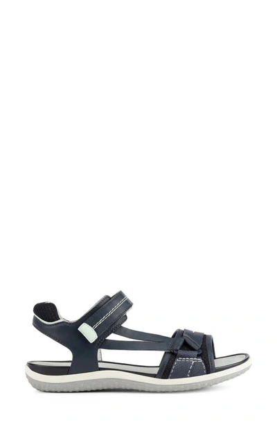 Shop Geox Vega Strappy Sport Sandal In Navy/ Light Green