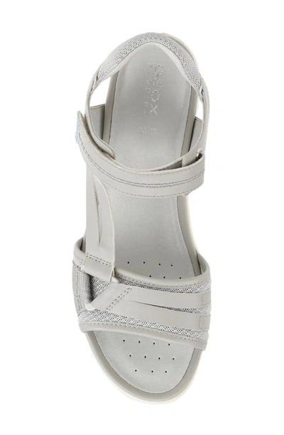 Shop Geox Vega Strappy Sport Sandal In Light Grey/ Light Avio