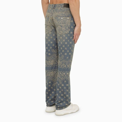 Shop Amiri Regular Jeans With Denim Bandana Motif Men In Blue