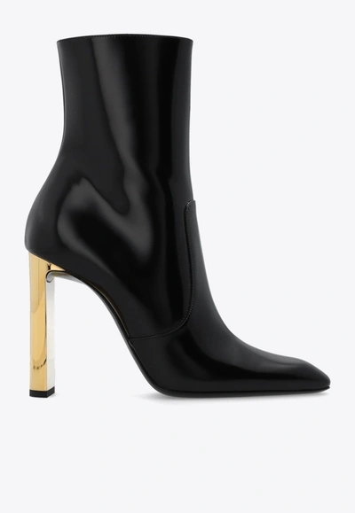 Shop Saint Laurent Auteuil 110 Ankle Boots In Leather In Black