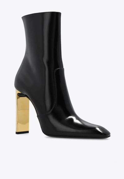 Shop Saint Laurent Auteuil 110 Ankle Boots In Leather In Black