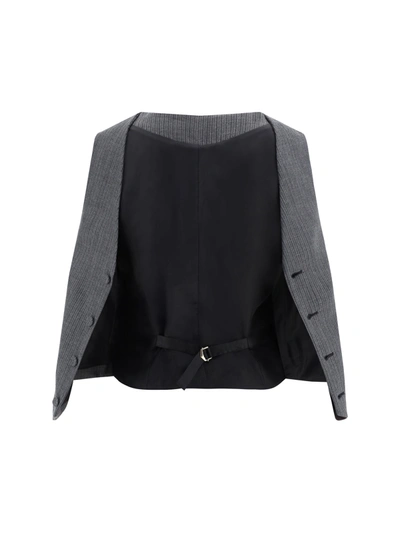 Shop Fendi Women Destructured Vest In Gray