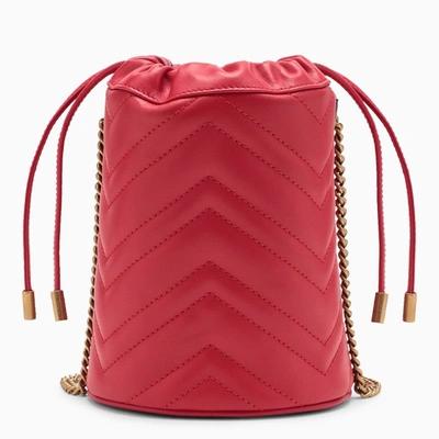 Shop Gucci Gg Marmont Red Leather Bucket Bag Women