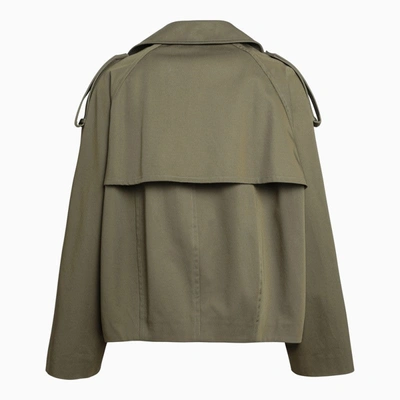 Shop Loewe Green Balloon Double-breasted Jacket In Cotton Men