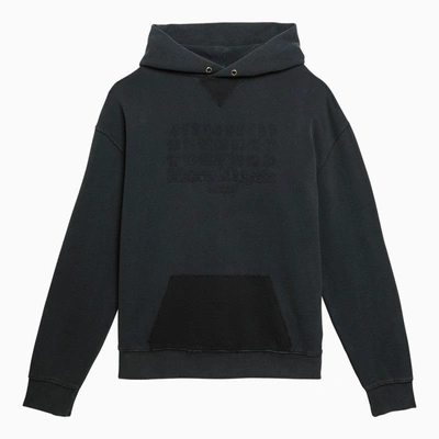 Shop Maison Margiela Black Washed-effect Cotton Hoodie Men In Gray