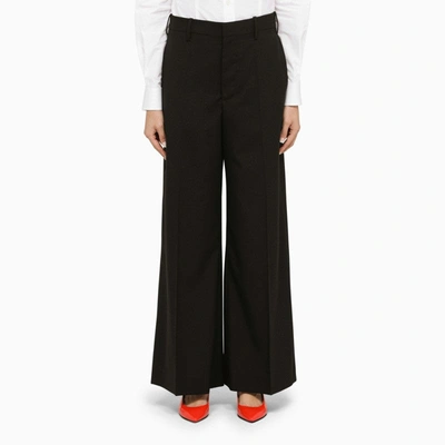 Shop Marni Black Wool Palazzo Trousers Women