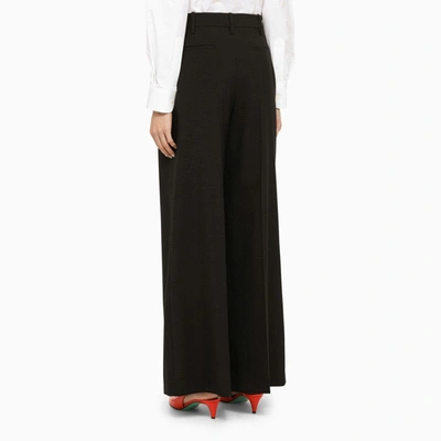 Shop Marni Black Wool Palazzo Trousers Women