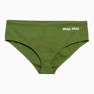 Shop Miu Miu Pistachio Green Recycled Polyamide Slip Women