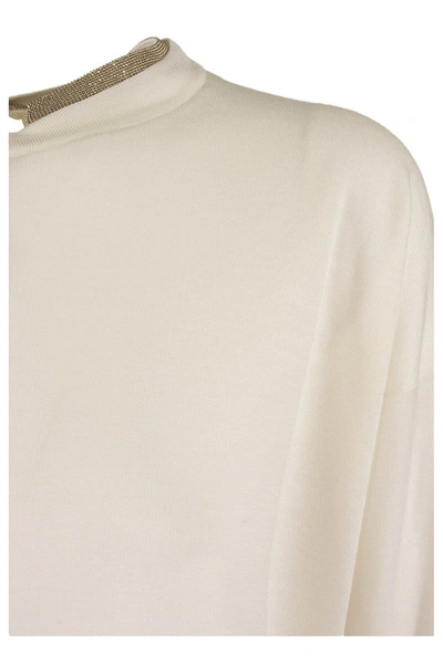 Shop Brunello Cucinelli Wooland Cashmere Sweater In White