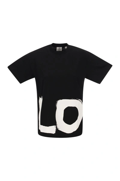 Shop Burberry Carrick - Love Print Cotton Oversized T-shirt In Black