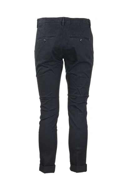Shop Dondup Gaubert - Slim-fit Gabardine Trousers In Blue