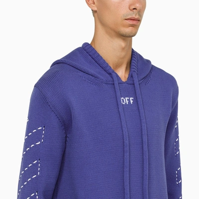 Shop Off-whiteâ„¢ Off-white Arrows Blue Knitted Hoodie Men