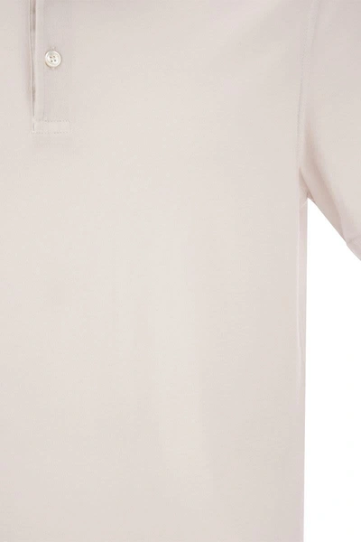 Shop Fedeli Short-sleeved Polo Shirt In Pearl