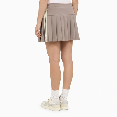 Shop Palm Angels Lilac Pleated Mini Skirt Women In Multicolor
