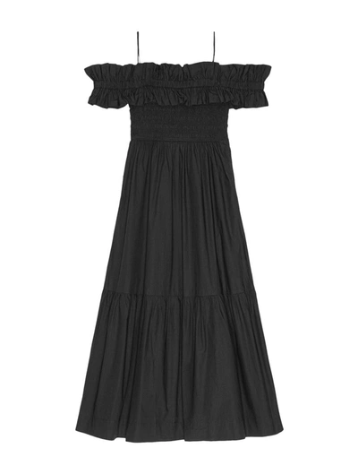 Shop Ganni Long Dresses In Black
