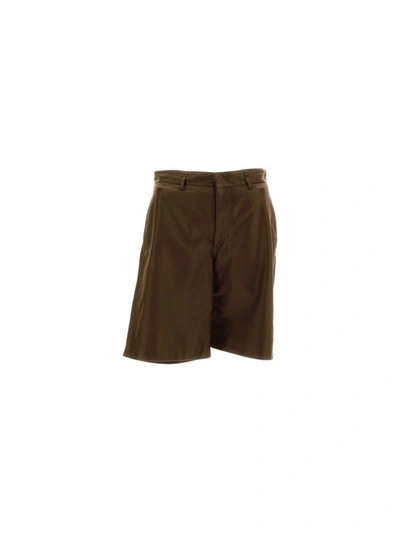 Shop Lemaire Shorts In Dark Brown