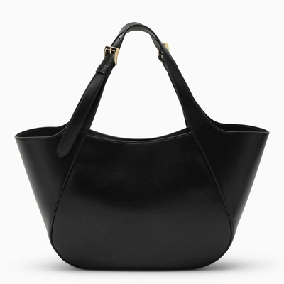 Shop Prada Black Leather Medium Tote Bag Women In Brown
