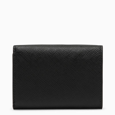 Shop Prada Black Saffiano Leather Small Wallet Women In Brown