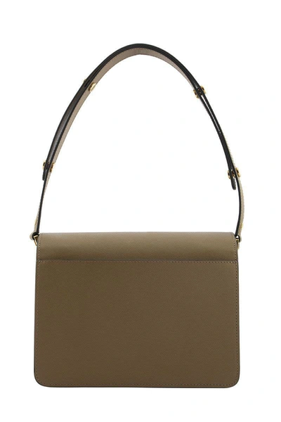 Shop Marni Trunk Bag In Mono-coloured Saffiano Calfskin In Cigar