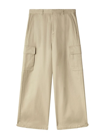 Shop Off-white Regular & Straight Leg Pants In Nude & Neutrals