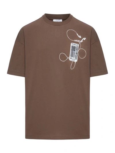 Shop Off-white T-shirts In Brown