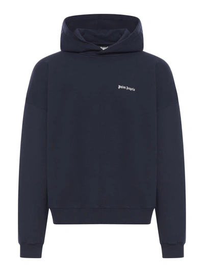 Shop Palm Angels Hoodies Sweatshirt In Blue