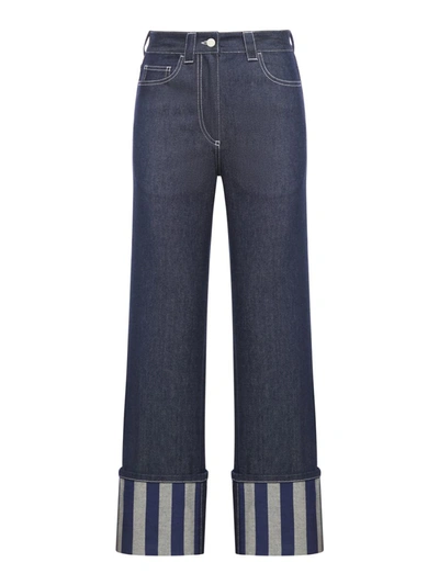 Shop Sunnei Regular & Straight Leg Pants In Blue