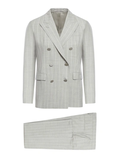 Shop Tagliatore Formal Suit In Grey