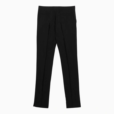 Shop Saint Laurent Black Regular Trousers In Wool Blend Men